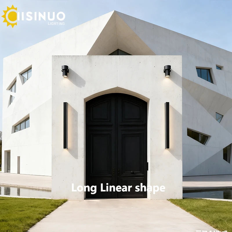 IISINUO LED Outdoor Wall Lamp — Waterproof Linear Sconce for Garden & Porch