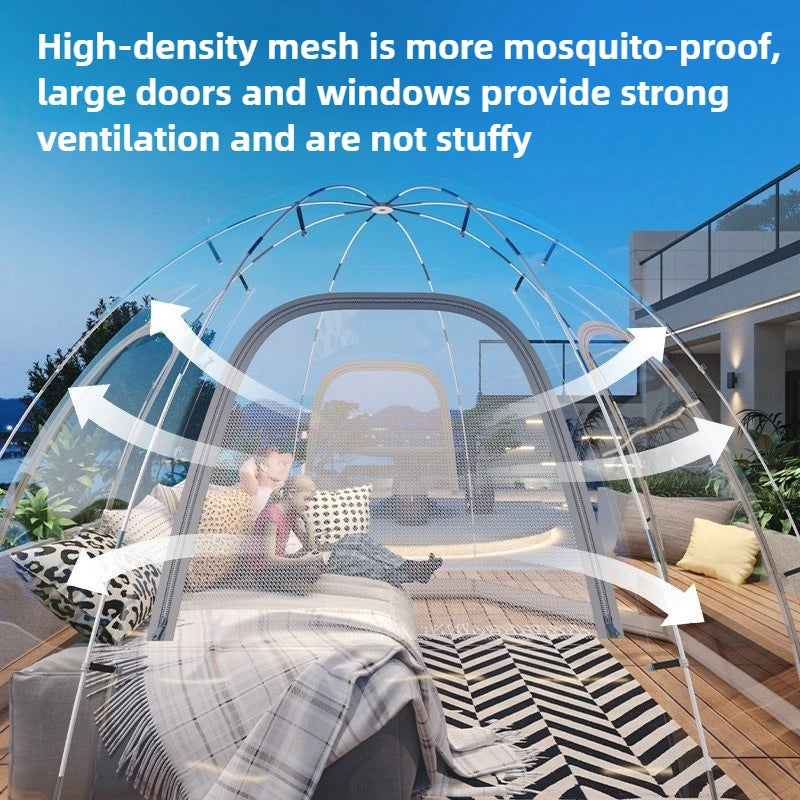 OEING Transparent Camping Dome Tent — Windproof Four-Season Shelter