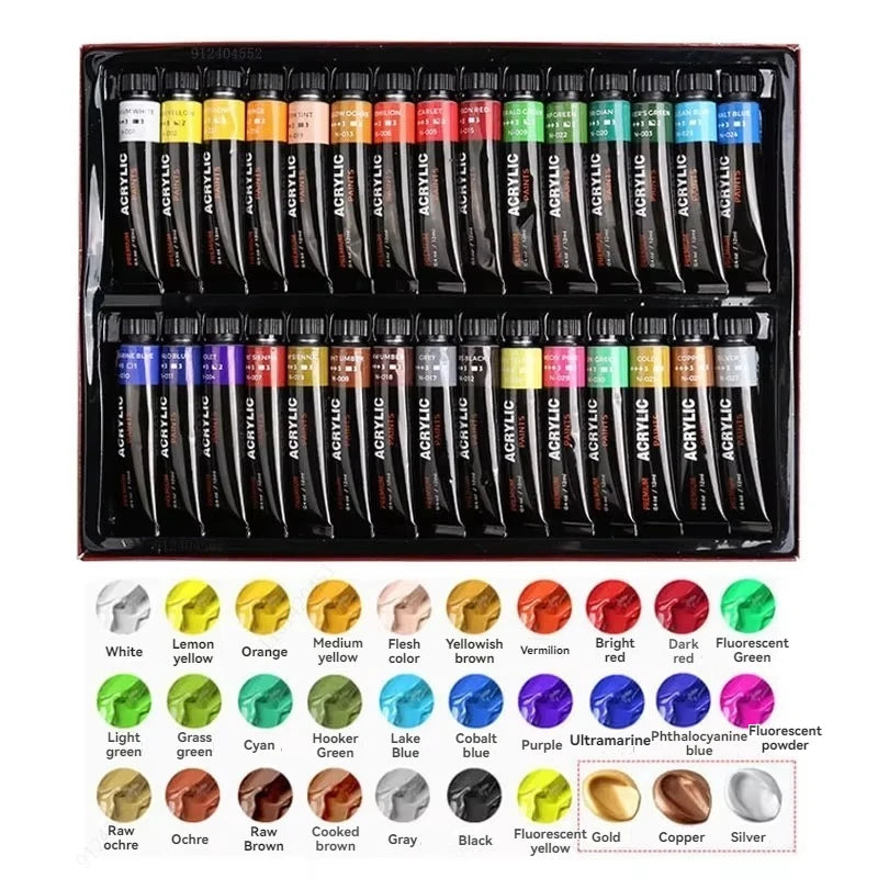 Versatile Acrylic Paint Set — Multi-Surface Art Supplies for Crafts