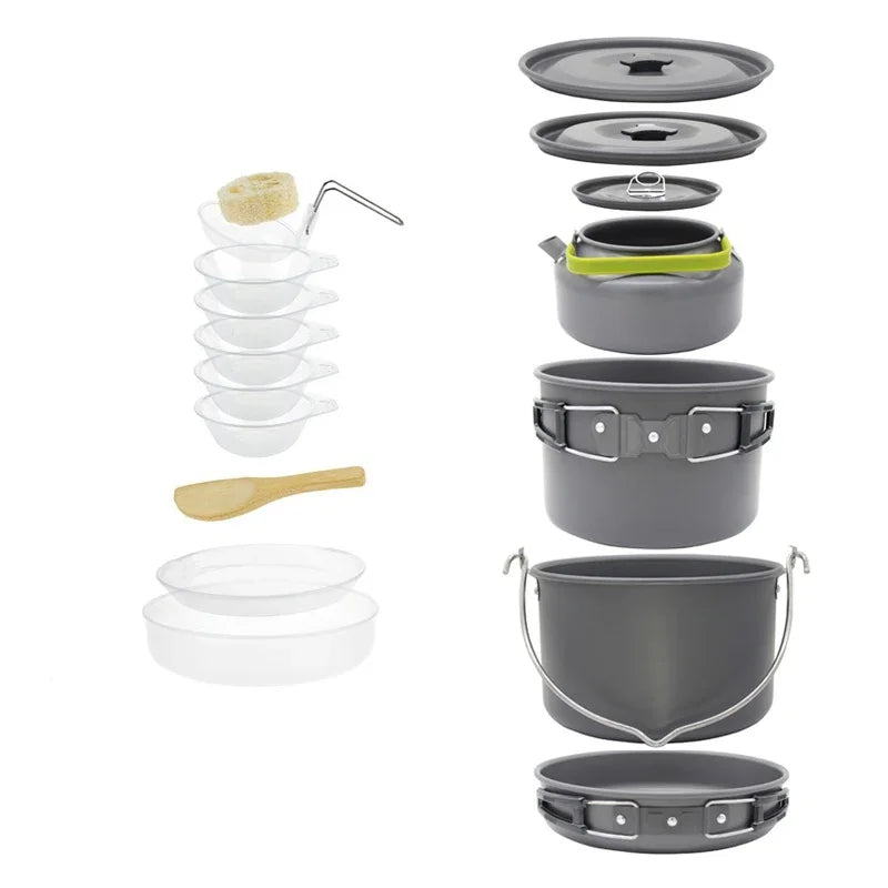 leaftour Camping Cookware Set — Lightweight Aluminum Pot and Pan Kit