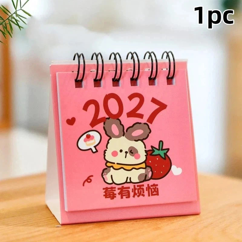 2027 Mini Desk Calendar — Portable Daily Planner for Home and Office