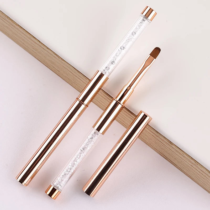 Rose Gold Nail Art Brush Set — Professional Manicure & Acrylic Tools