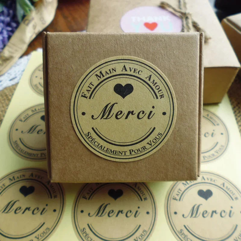 Kraft Paper Seal Stickers — Self-Adhesive Round Labels for DIY Crafts