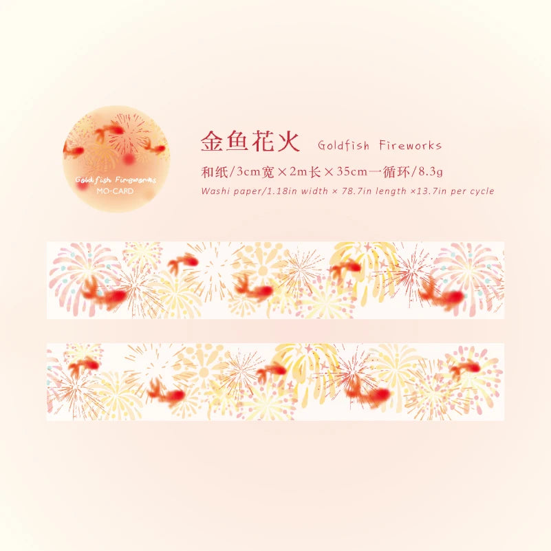 Fish Bubble Series Washi Tape — Decorative Retro Masking Tape for Scrapbooking