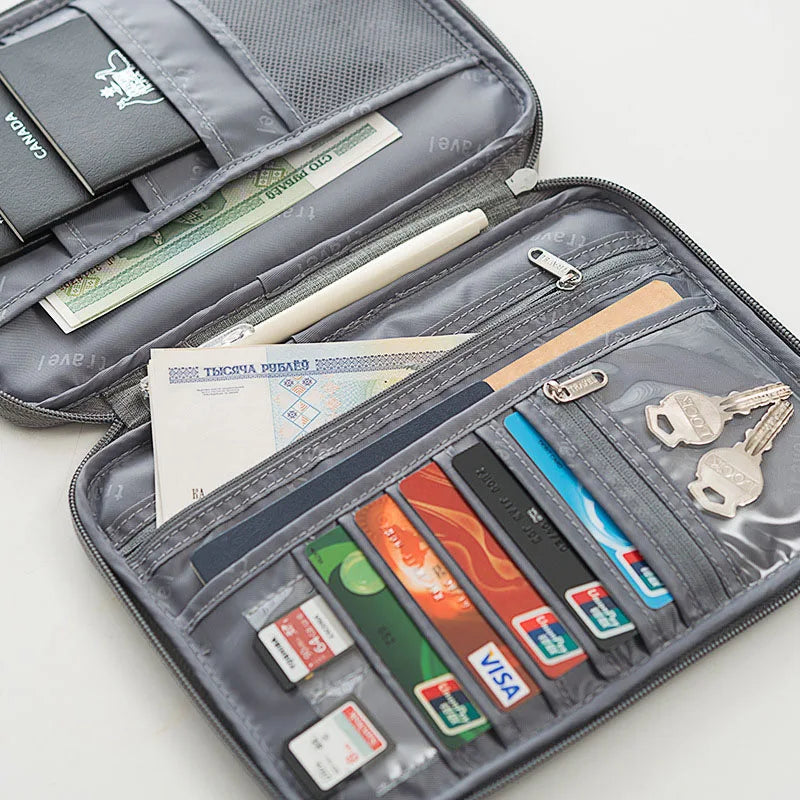 LXHYSJ Travel Wallet — Multi-Pocket Passport Holder & Document Organizer