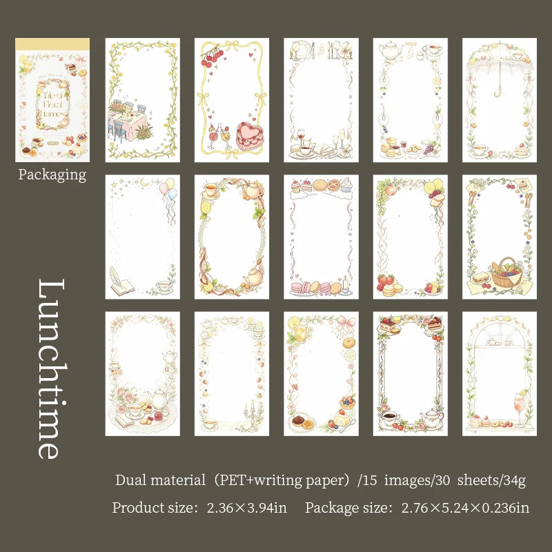 Flower Border Sticker Sheets — Decorative Scrapbooking Material for Journals