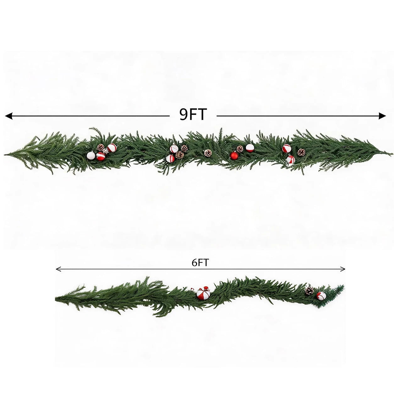 ANIXOL Artificial Cedar Garland — Realistic Faux Evergreen Holiday Decor