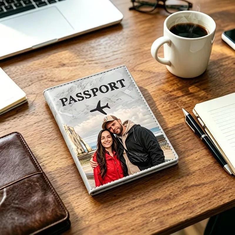 Custom Photo Passport Cover — Durable Travel Document Holder with Card Slots