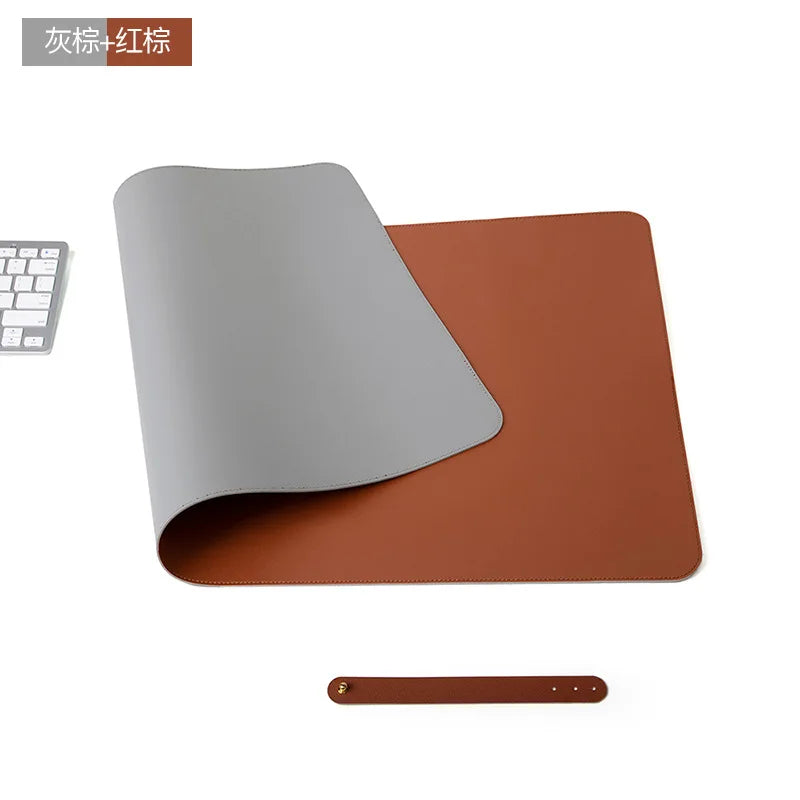NULOXO PU Leather Desk Mat — Waterproof Office Blotter & Mouse Pad