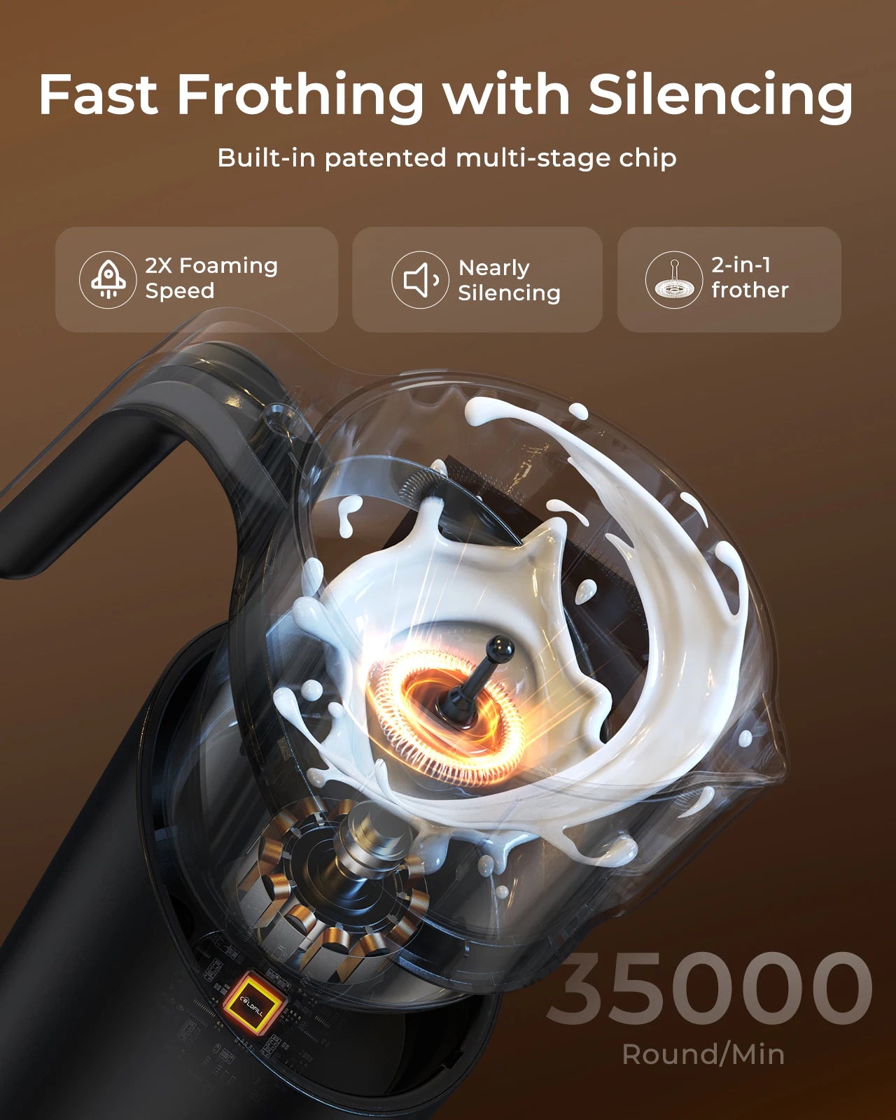 UHOST 8-in-1 Electric Milk Frother — Large Capacity Coffee Steamer