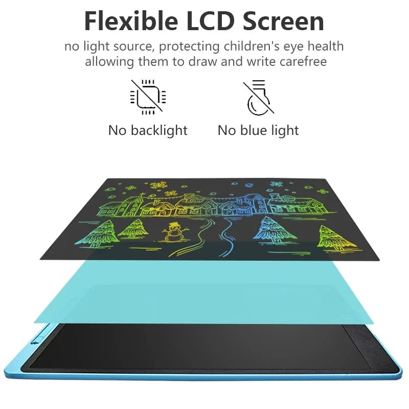 Large LCD Writing Tablet — Colorful Electronic Drawing Pad for Kids