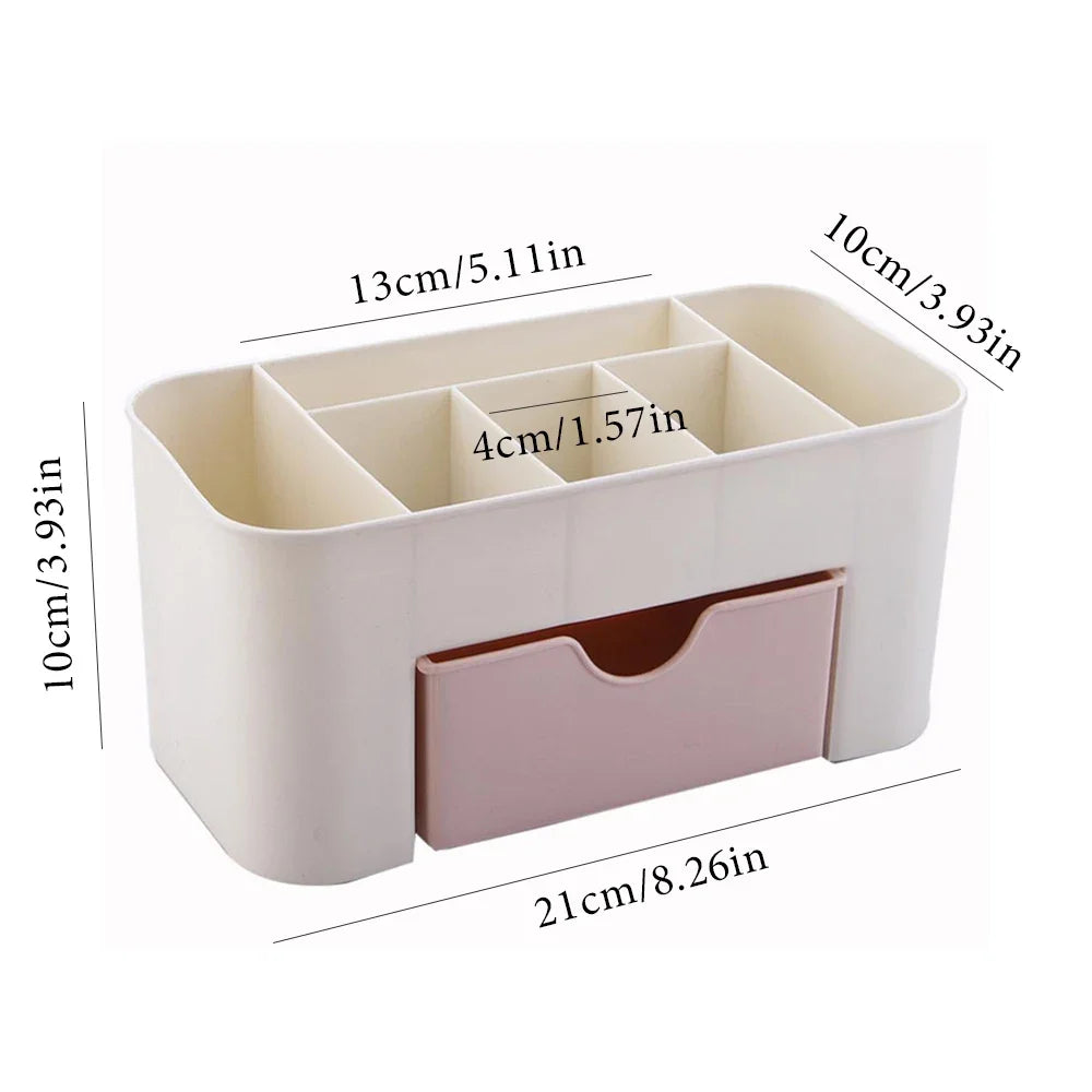 LULAA Desktop Cosmetic Organizer — Multi-Compartment Storage Box for Makeup and Nail Art