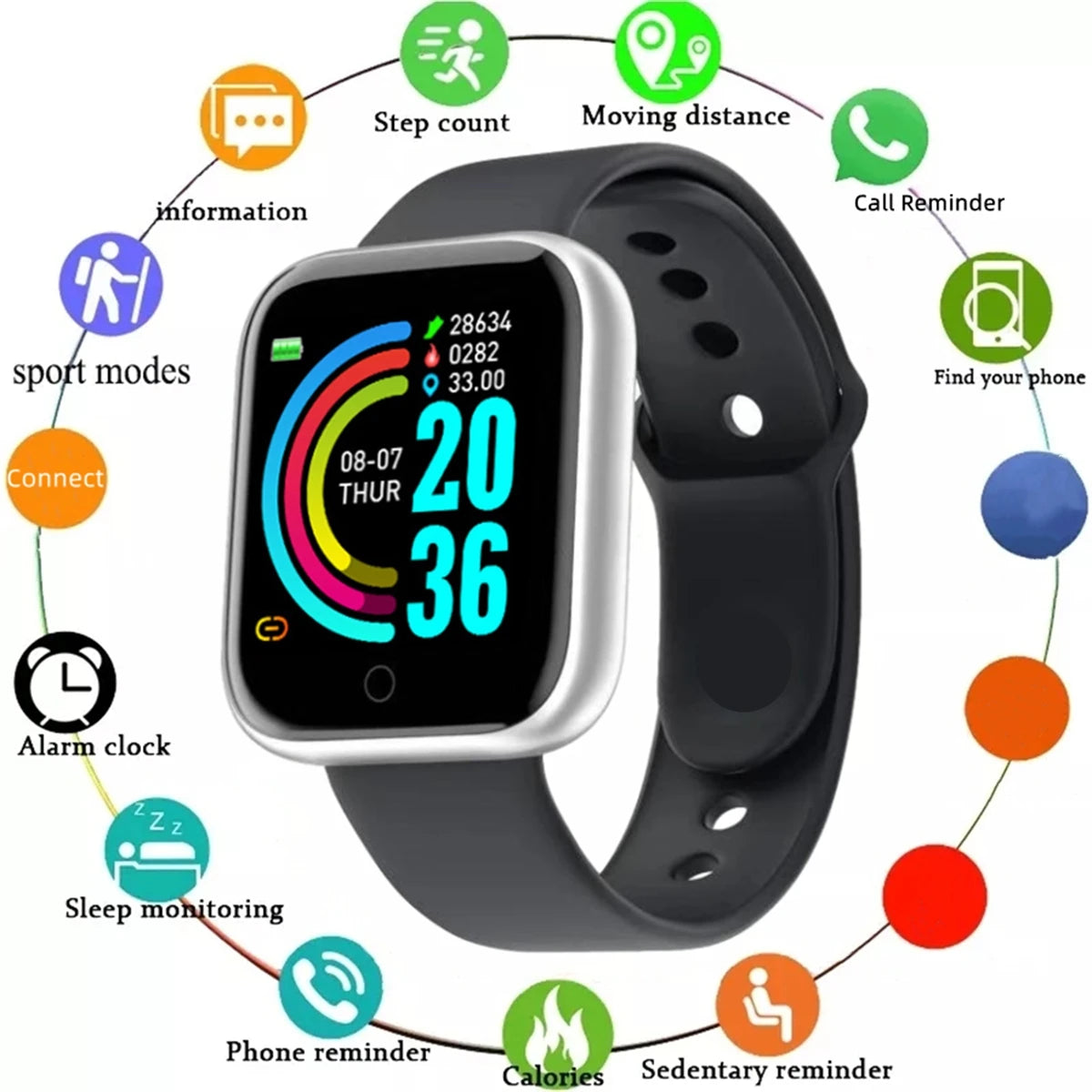 CHAONB Smart Watch Sport Wristband — Fitness Tracker & Heart Rate Monitor