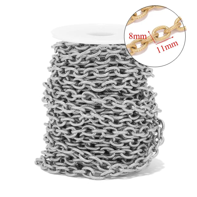 Stainless Steel Jewelry Chain — 1M Gold or Steel Link Chain for DIY Crafts