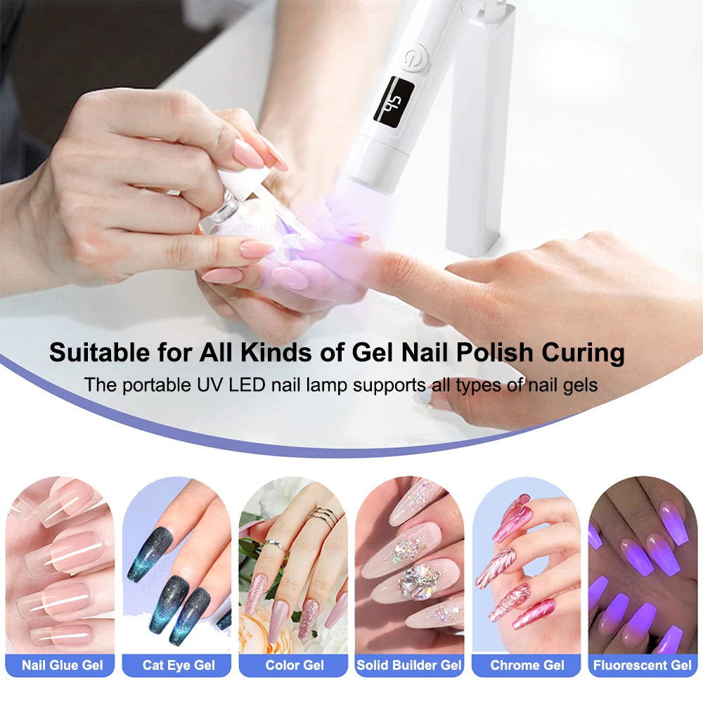 peicon Mini UV LED Nail Lamp — Portable Rechargeable Gel Nail Dryer