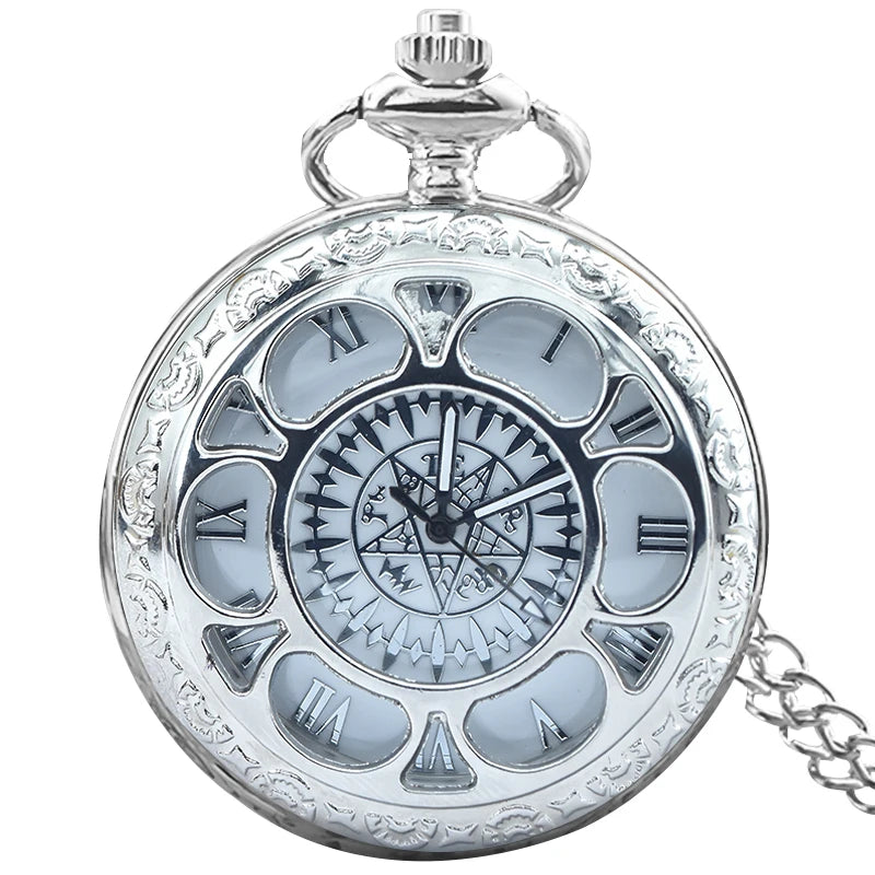 Wecin Retro Steampunk Pocket Watch — Hollow Flower Quartz Necklace Pendant