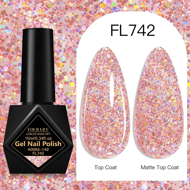 Four Lily Gel Nail Polish — Long Lasting Semi-Permanent Manicure Set