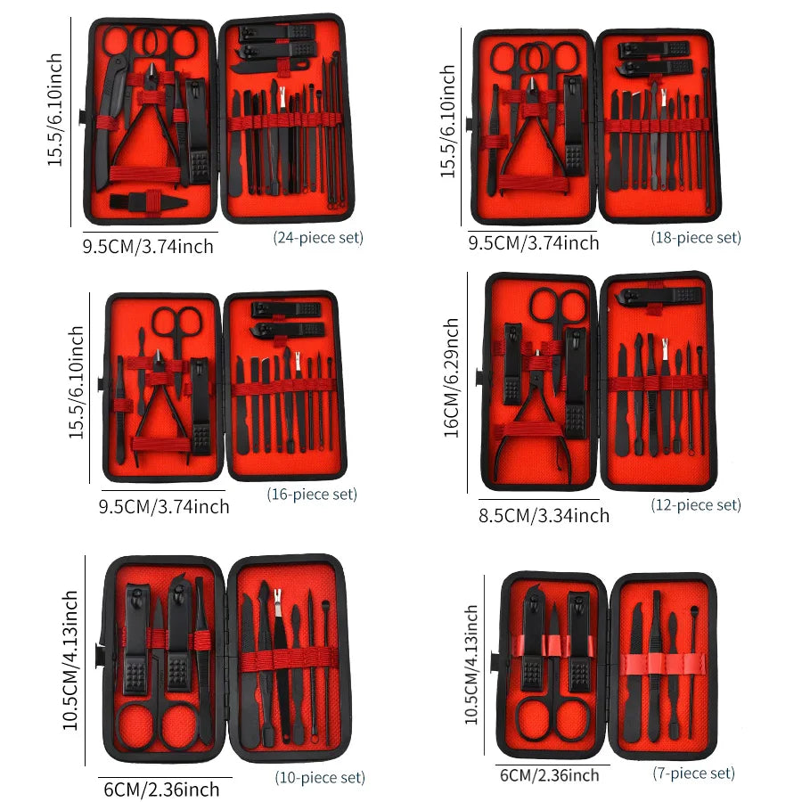 Professional Manicure and Pedicure Set — Stainless Steel Nail Care Kit