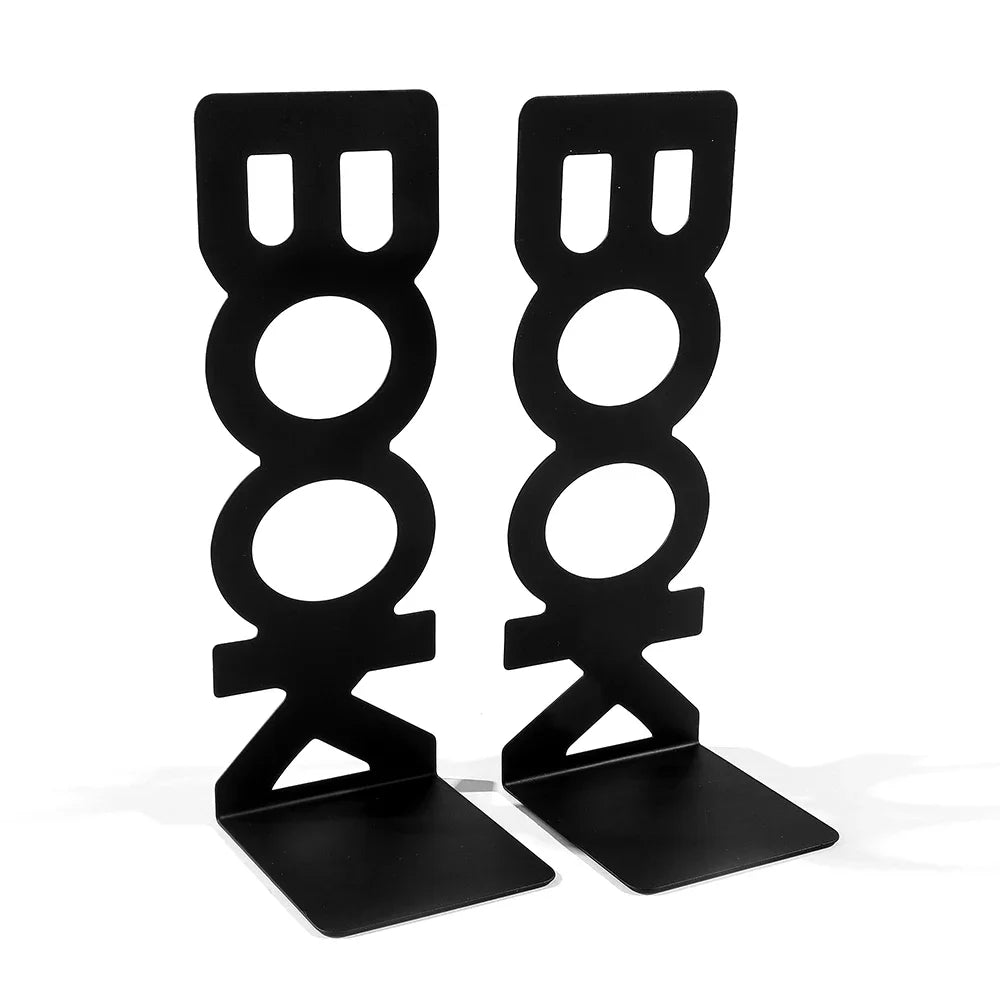 Metal English Letter Bookends — Creative Desk Decor & Book Support