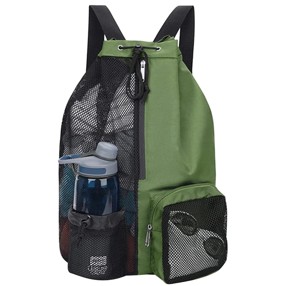 vakind Drawstring Sports Backpack — Lightweight Mesh Beach Bag