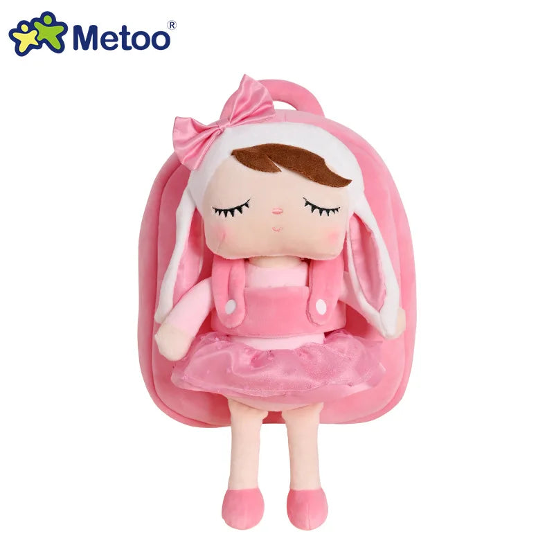 Metoo Plush Animal Backpack — Soft Toddler Bag with Detachable Doll