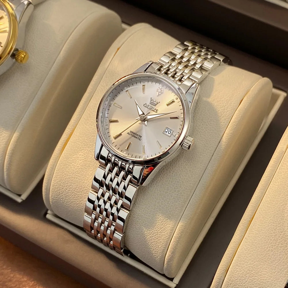 OLEVS 6635 Elegant Women's Watch — Automatic Mechanical Wristwatch with Luminous Date