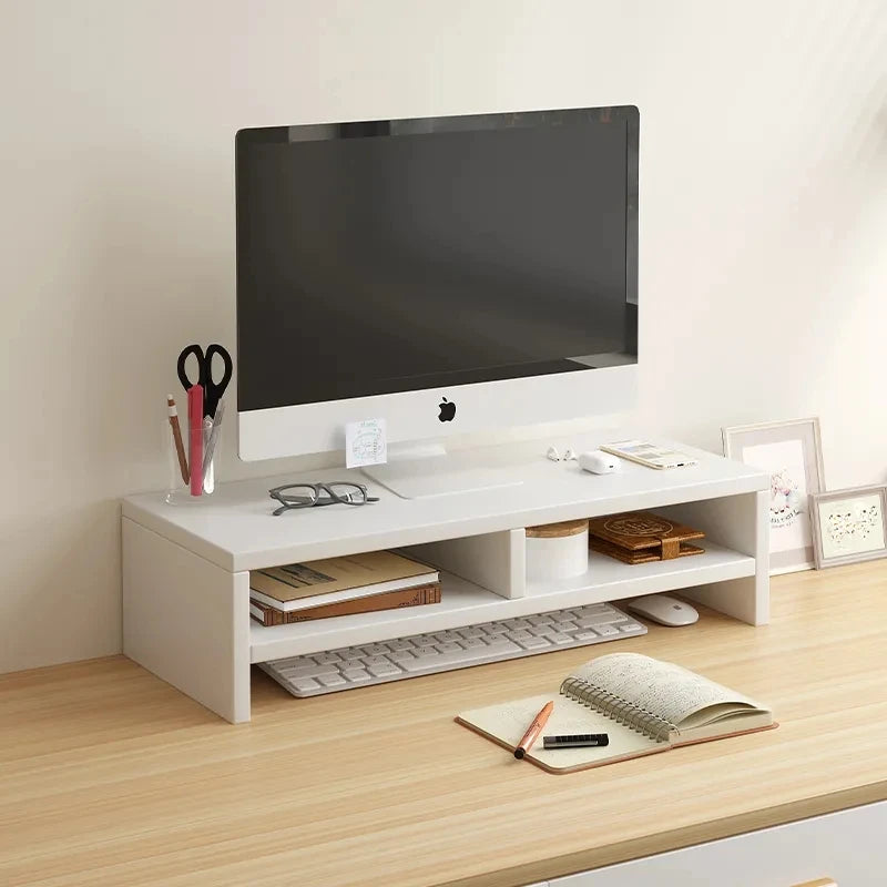 Sandy Rose Monitor Riser Stand — Ergonomic Desk Organizer for Office and Home