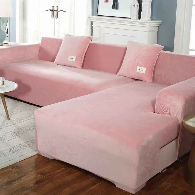 Velvet Stretch Sofa Cover — Protective Slipcover for 1-4 Seater Couches