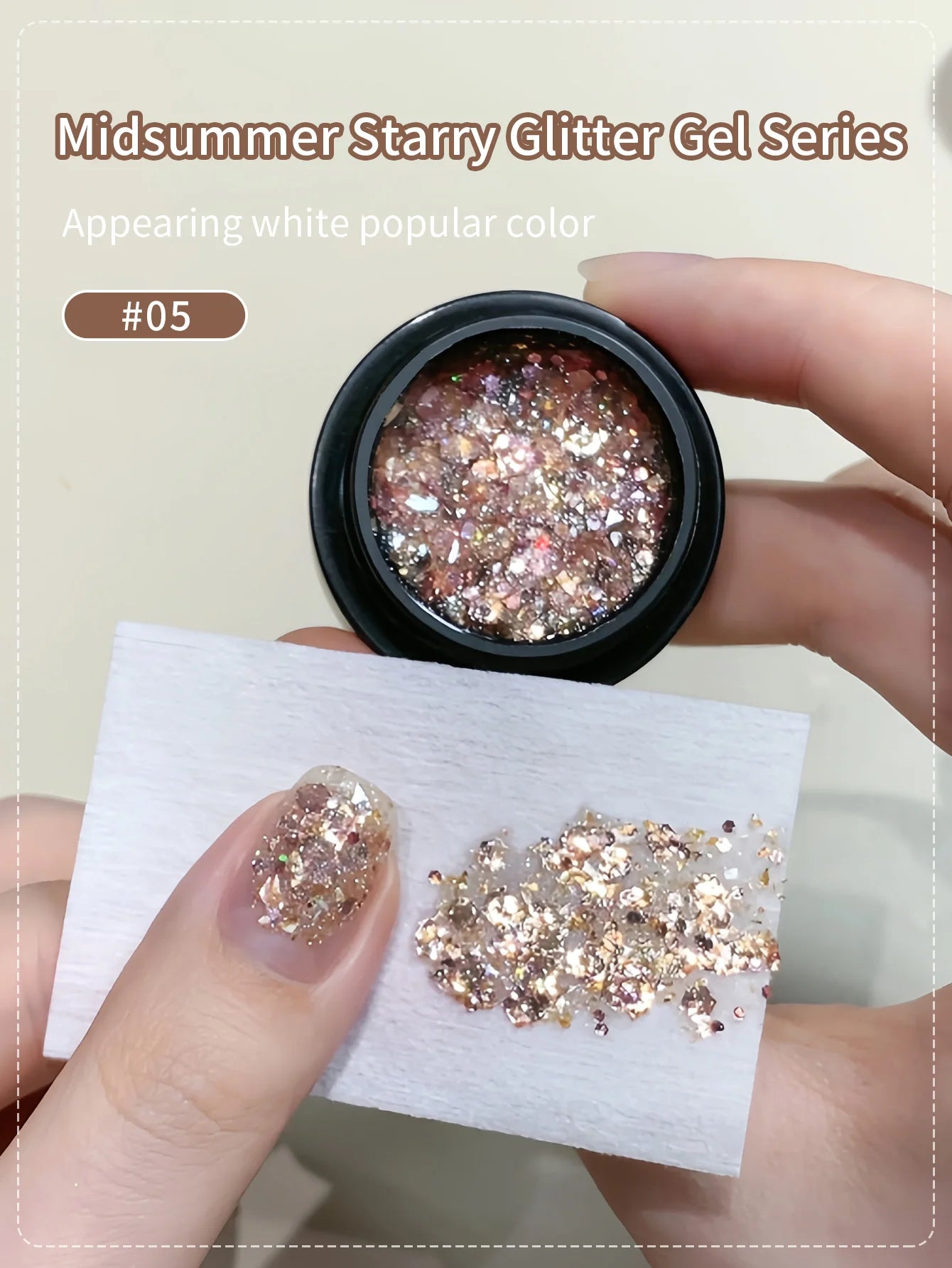 Chrome Platinum Glitter Gel Polish Kit — Shiny UV LED Soak Off Manicure Set