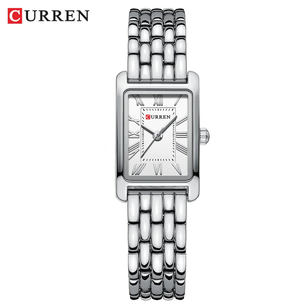 Curren Luxury Rectangle Women's Watch — Elegant Stainless Steel Bracelet