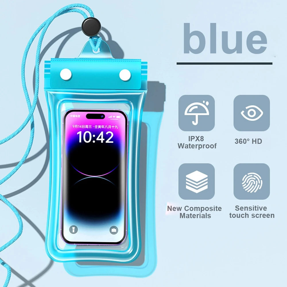 ANKNDO Double Bag Waterproof Phone Pouch — IPX8 Dry Bag with Lanyard