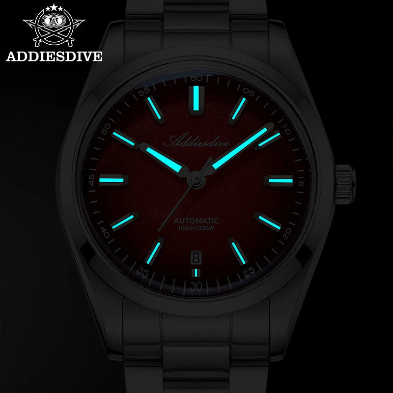 ADDIESDIVE Luxury Automatic Men's Watch — Super Luminous Diver Style