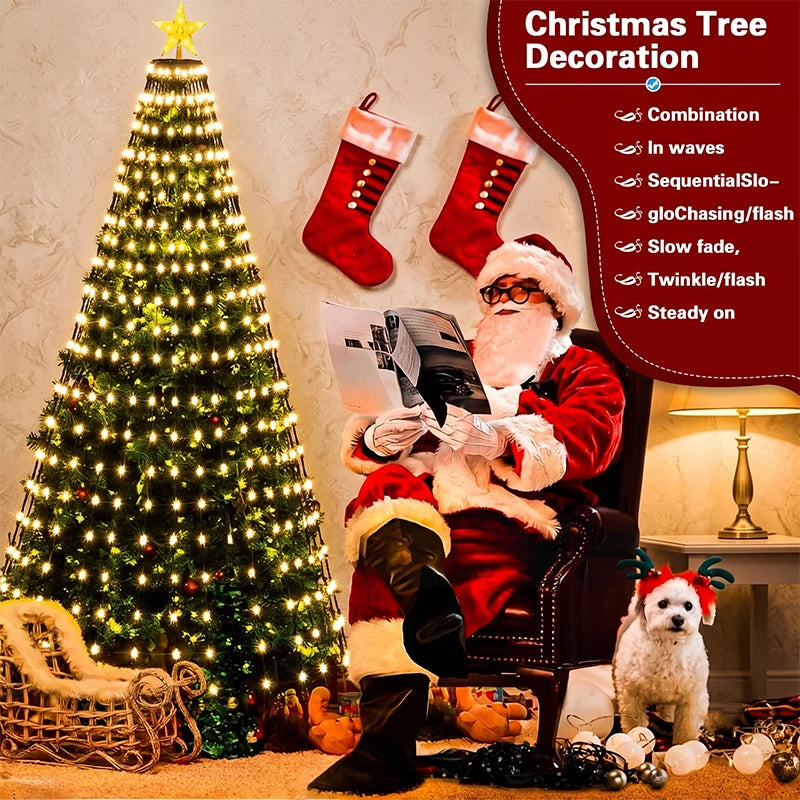 MIMIRGB Smart RGB Christmas Tree Lights — 400 LED App-Controlled Fairy Lights