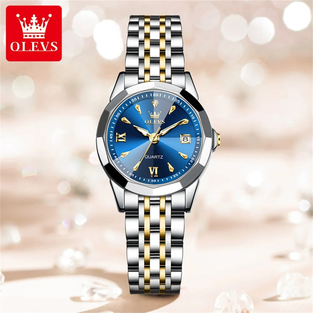 OLEVS 9998 Luxury Women's Watch — Waterproof Quartz with Calendar Window