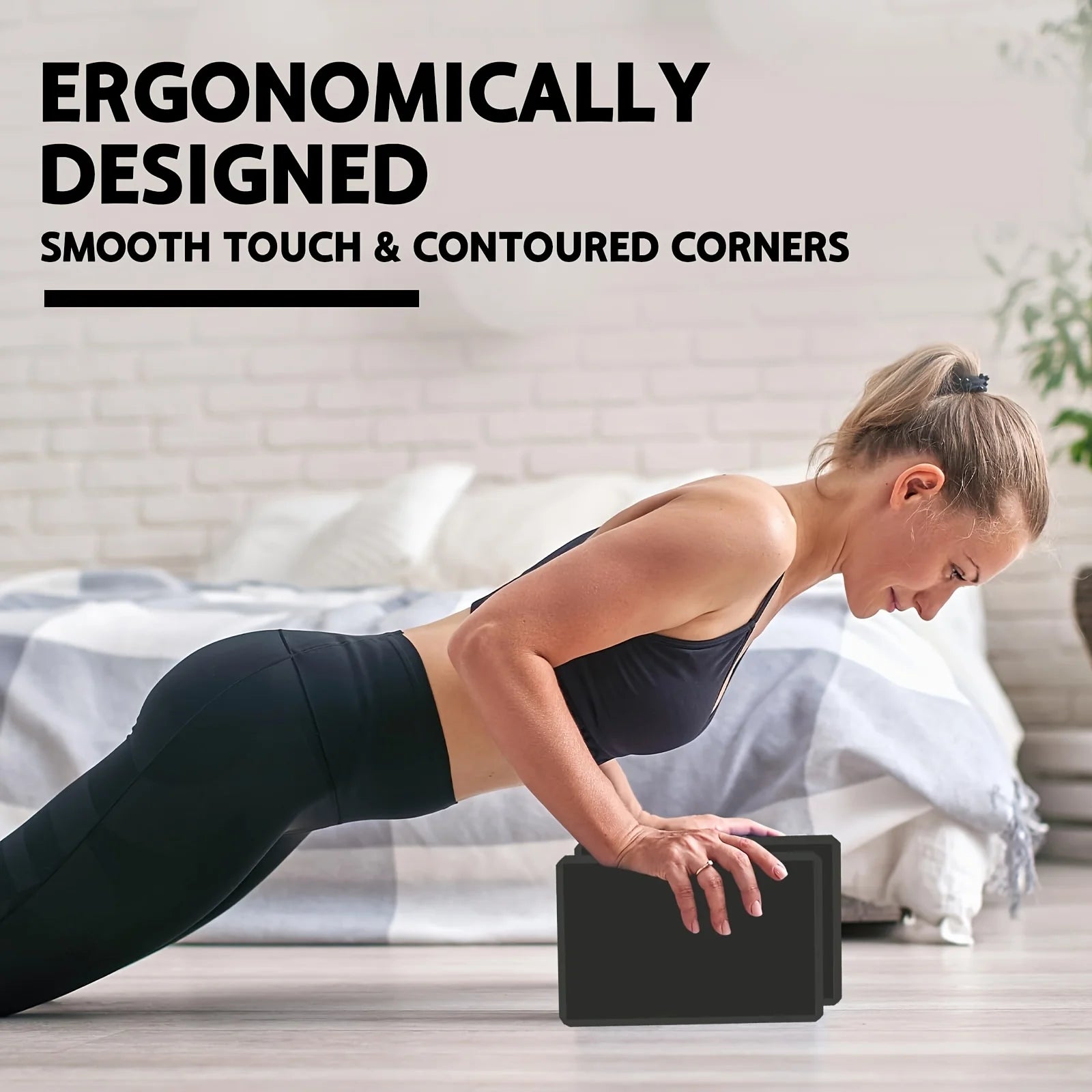High-Density Foam Yoga Blocks — Supportive Set of 2 for Stretching