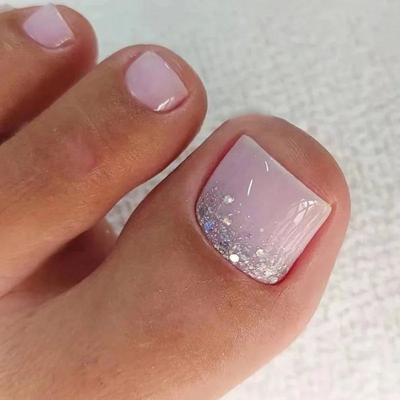 YADORNOS Press On Toenails — French Style Artificial Foot Nail Tips