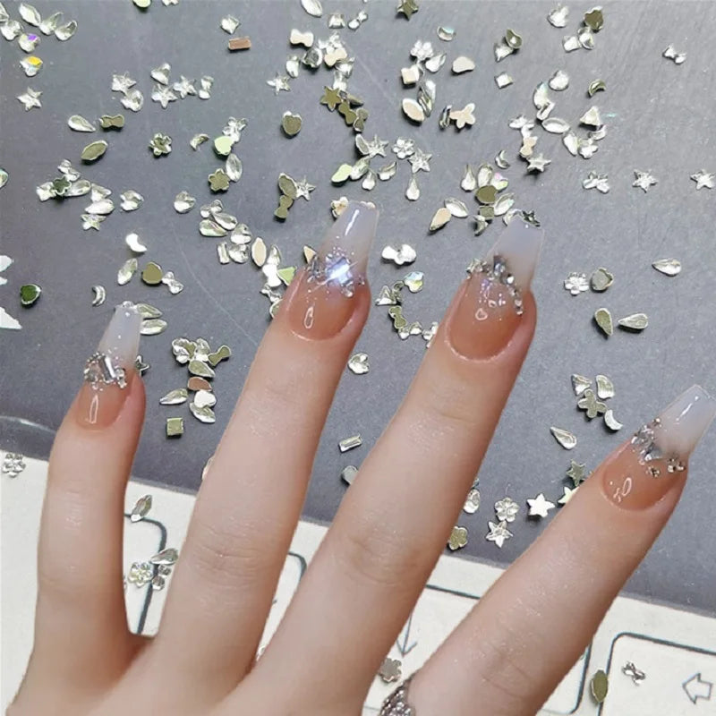 Nibiru DU Mini Nail Art Rhinestones — Mixed Shape Crystal Acrylic Diamonds