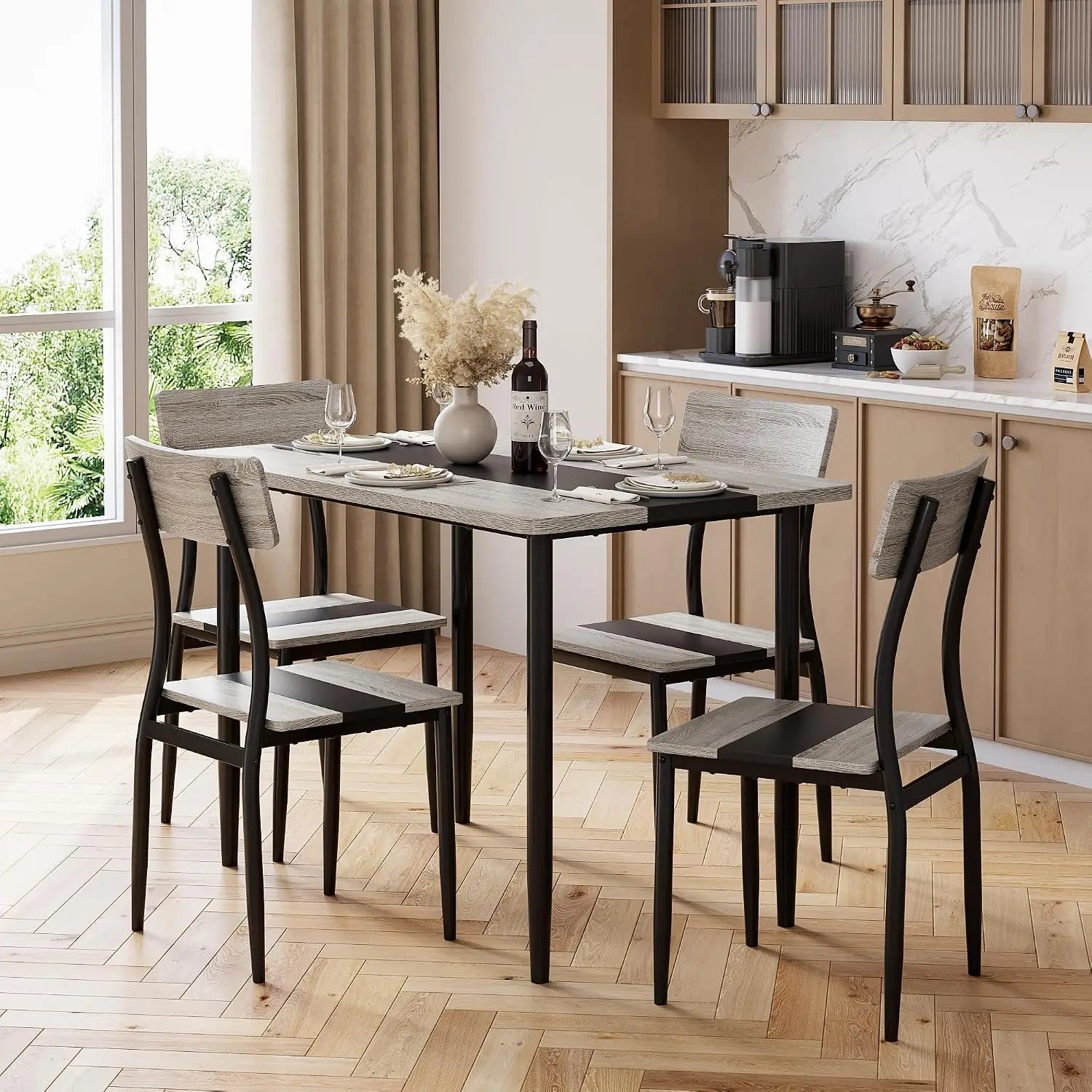 Modern Dining Table Set for 4 — Space-Saving Kitchen Furniture