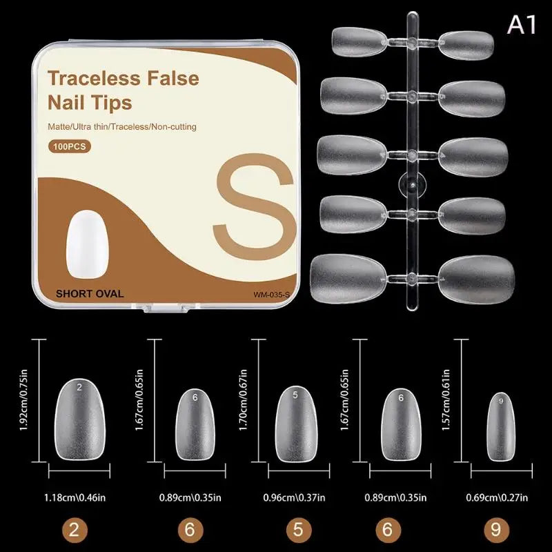 100PCS Clear False Nail Tips — Full Cover Press-On Extensions