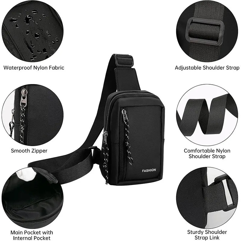 Mini Sling Chest Bag — Waterproof Crossbody Shoulder Bag for Travel