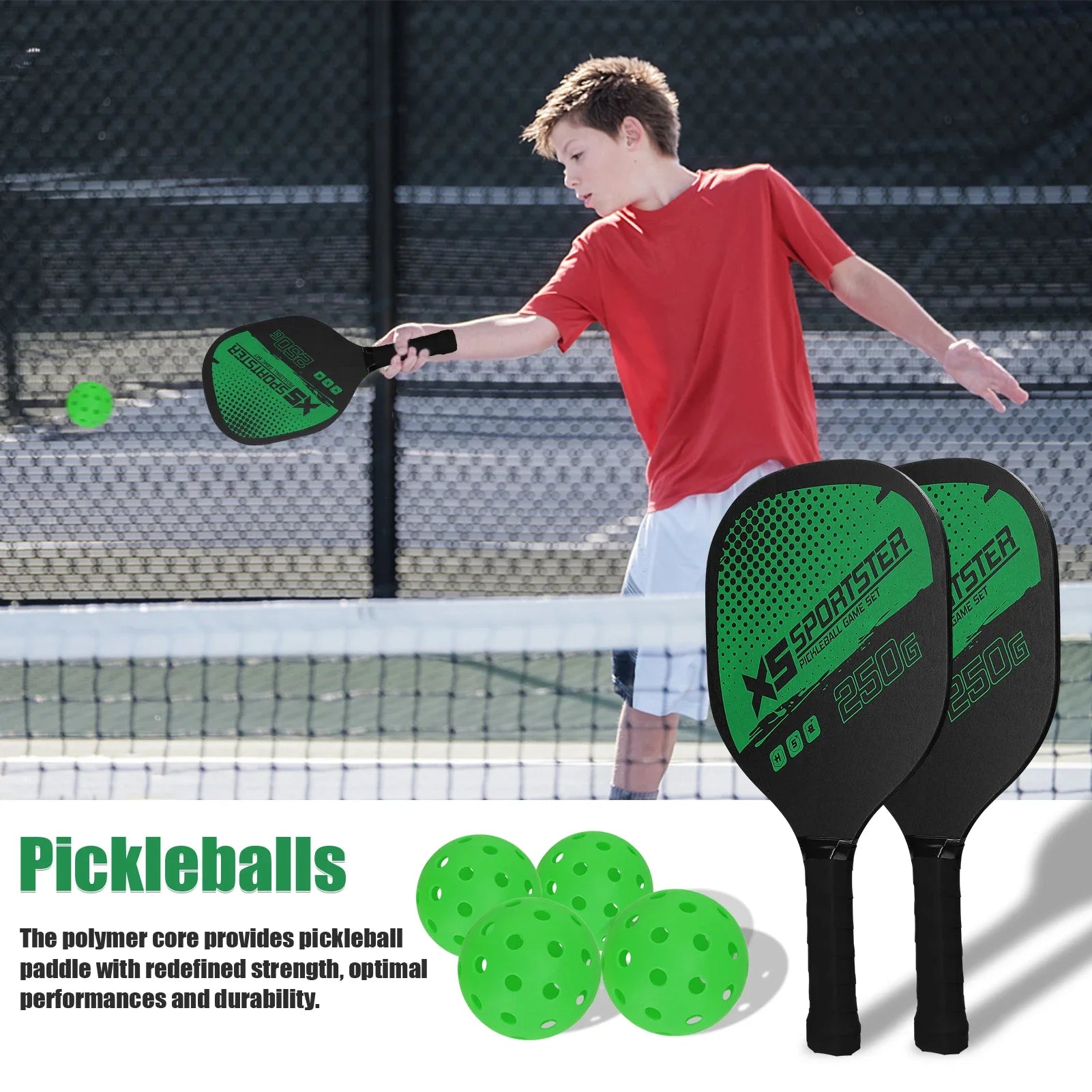 Pickleball Set — 2 Rackets & Balls