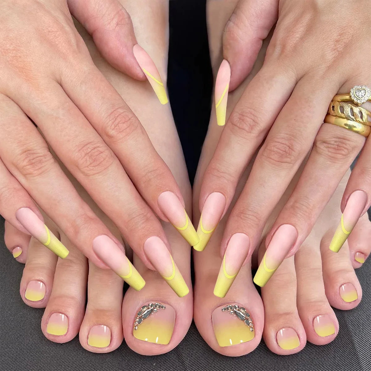 Press On Nail and Toe Nail Set — Complete Manicure Kit, 48 Pieces