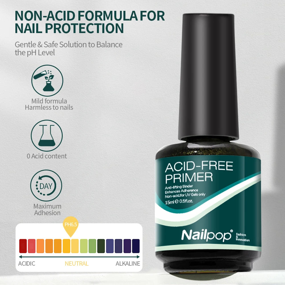 Nailpop Nail Dehydrator and Acid-Free Primer Set — Professional Prep for Long Lasting Gel Polish