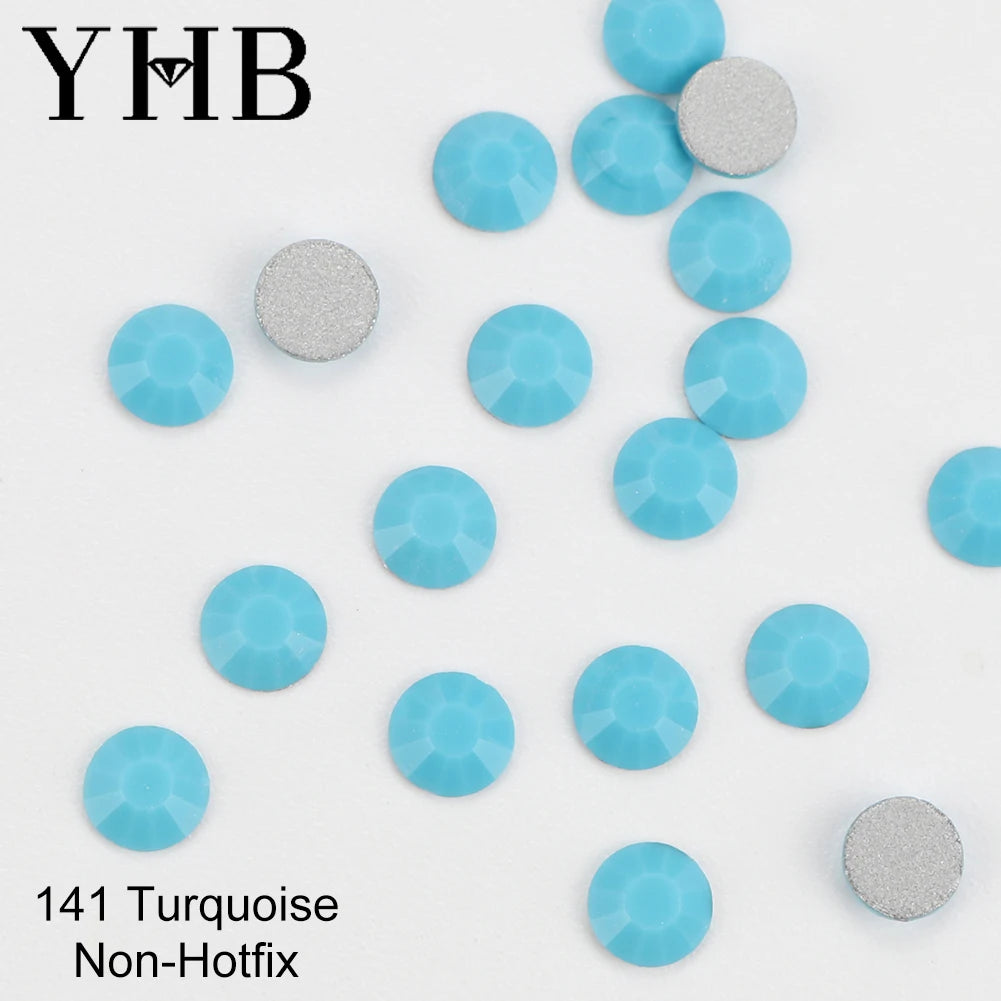 YHB Crystal Flat Back Rhinestones — Glitter Gemstones for Nails and Fabric