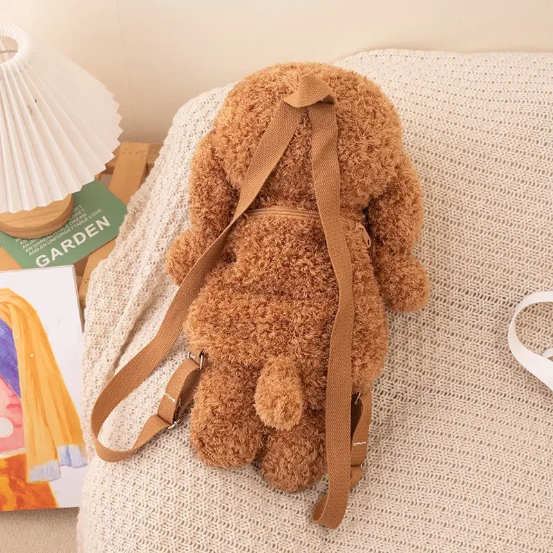 BABIQU Plush Dog Backpack — Soft Stuffed Animal Schoolbag for Kids