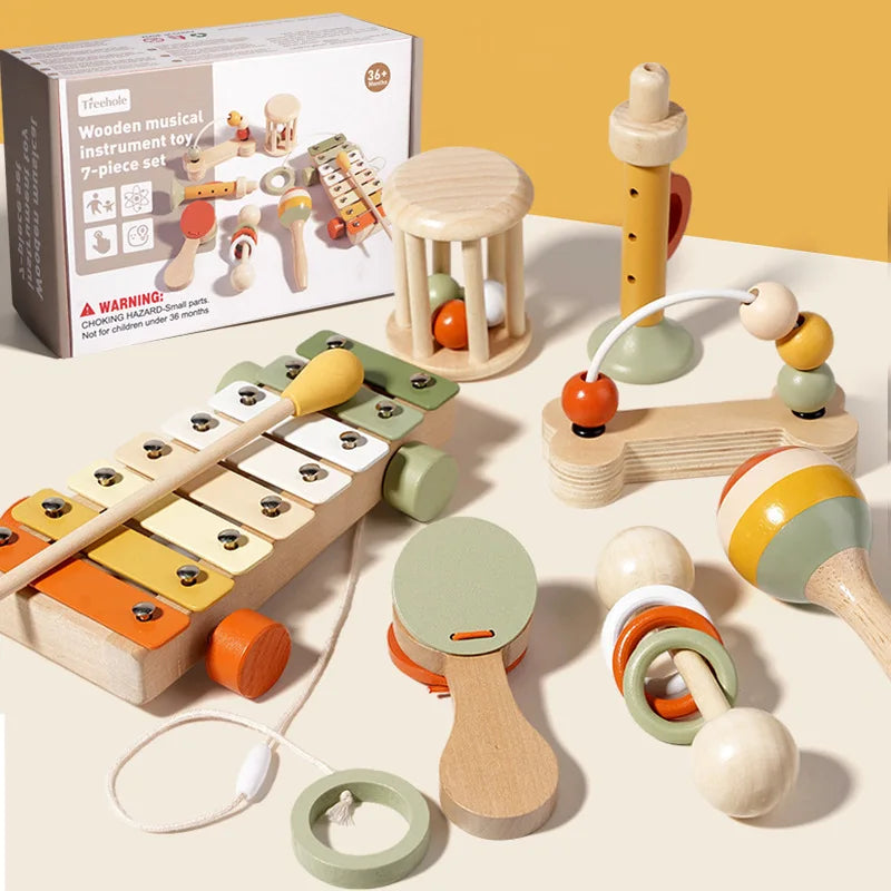 Brozebra Wooden Handheld Bell — Montessori Musical Percussion Toy