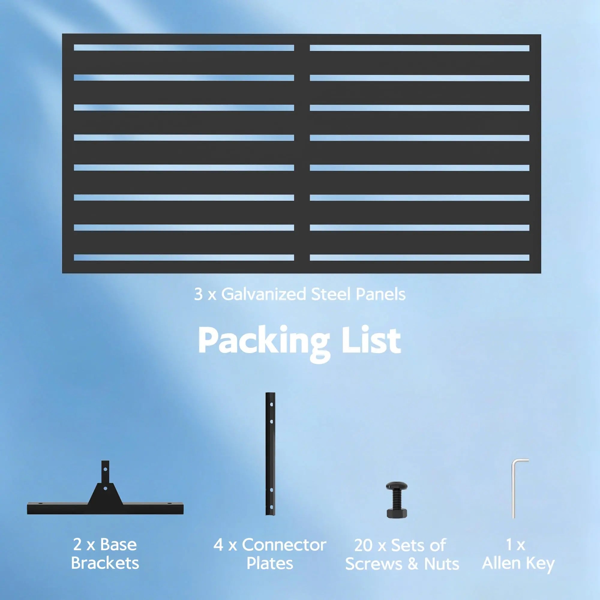HiMISS 6FT Metal Privacy Fence — Freestanding Outdoor Screen Panel