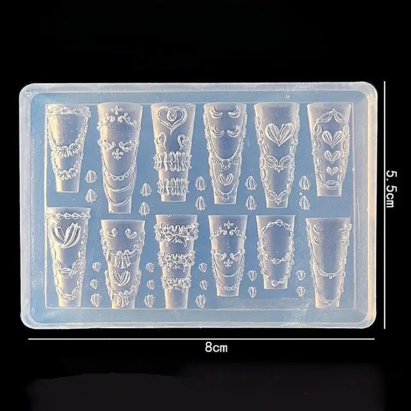 KittenBaby Lace Bowknot Nail Art Stencil — Silicone Manicure Design Tool