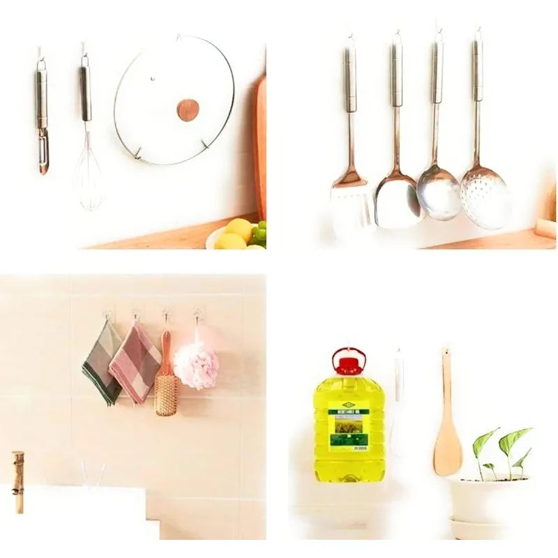 Heavy Duty Adhesive Wall Hooks — Damage Free Hanging Solution, 10-Piece Set