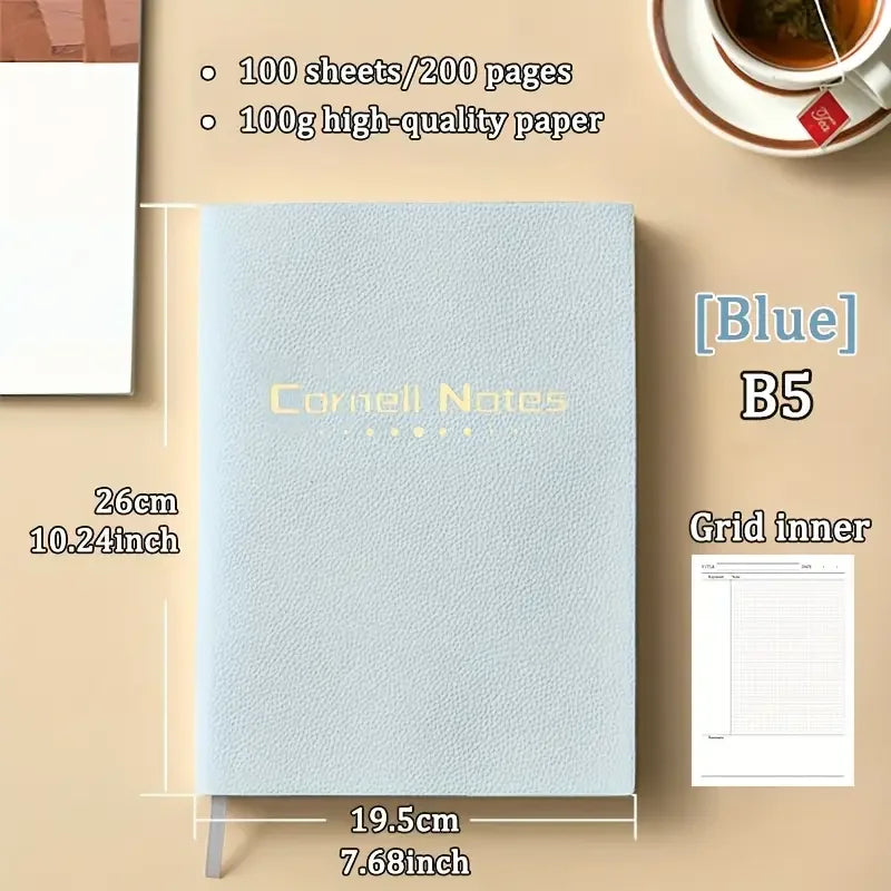Cornell Method B5 Notebook — 200 Page High-Efficiency Study Journal